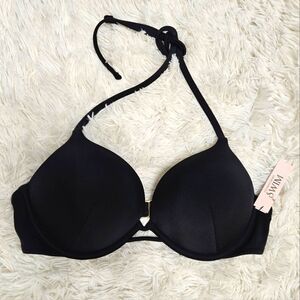 New Victoria's Secret Bombshell Bikini top 36 B Black pushup Swim Bra